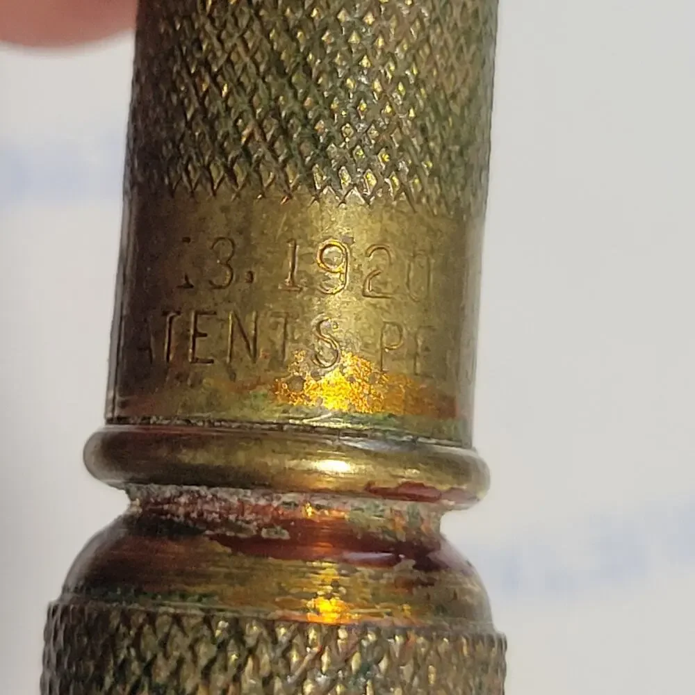 Antique Gillette Safety Razor gold tone  Made in USA pat date jan 13, 1920